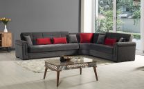 Bravo Sectional in Graphite Gray (with Storage and two beds)